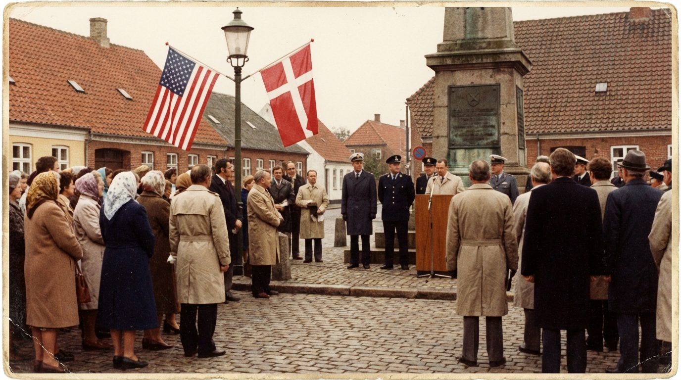 Sister City Ceremony — USA and Denmark flags